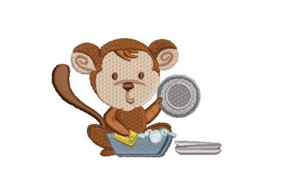 Chimpanzee Doing Dishes