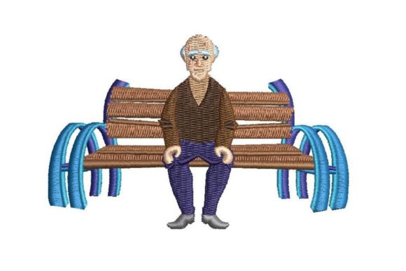 White Elderly Man Sitting